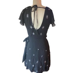 YA YA black flowy dress with sequin detailing